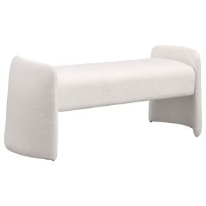 Coaster Fine Furniture 910199 Peoria - Velvet Upholstered Accent Bench - Ivory
