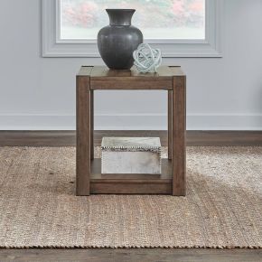 Liberty Furniture 449-OT1021 Liberty Furniture 449-OT1021 Broadmore - Square Chairside Table - Cobblestone Brown