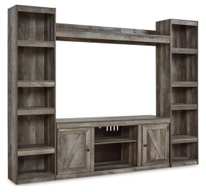 Signature Design by Ashley® EW0440W6 Wynnlow - 4-Piece Entertainment Center With LG TV Stand W/Fireplace Option - Gray