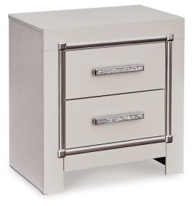 Signature Design by Ashley® B2114-92 Zyniden - Silver - Two Drawer Night Stand