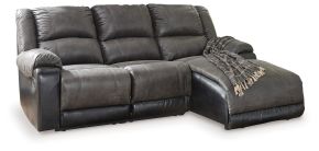 Signature Design by Ashley® 50301S9 Nantahala - Slate - 3-Piece Reclining Sectional With Raf Corner Chaise