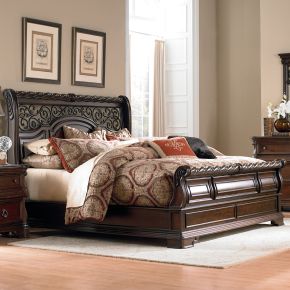 Liberty Furniture 575-BR-KSL Arbor Place - King Sleigh Bed - Dark Brown