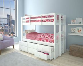ACME 39995 ACME 39995 Micah - Twin Over Twin Bunk Bed With Trundle & Storage - White