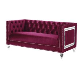 ACME 56896 Heibero - Loveseat - Burgundy Velvet - 31"