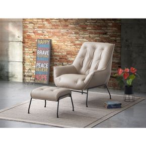 ACME AC02381 Zusa - Accent Chair & Ottoman - Khaki