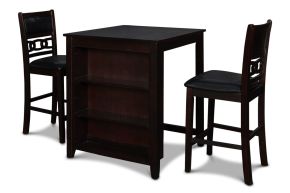 New Classic D1701-32S-EBY New Classic D1701-32S-EBY Gia - Counter Table With 2 Chairs & Storage Shelf - Ebony