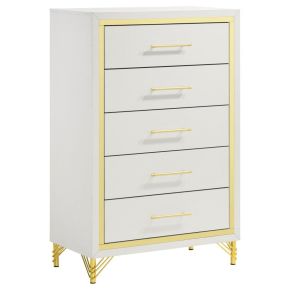 Coaster Fine Furniture 224735 Lucia - 5-Drawer Bedroom Chest - White