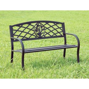Furniture of America CM-OB1809 Minot - Patio Steel Bench - Black