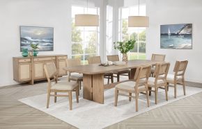 Coaster Fine Furniture 109381-S9 Kailani - 9 Piece Rectangular Wood Dining Table Set - Beige Oak