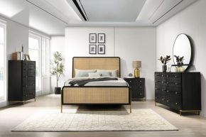 Coaster Fine Furniture 224330KW-S5 Arini - 5 Piece California King Bedroom Set - Black And Natural