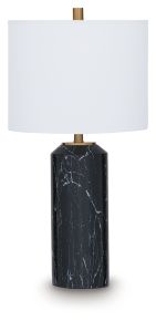 Signature Design by Ashley® L236074 Hanzila - Poly Table Lamp - Black / Gold Finish