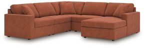Signature Design by Ashley® 92102S68 Modmax - 5-Piece Sectional With Raf Corner Chaise, With Laf Corner Chair - Spice