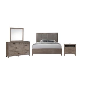 New Classic 00-B3412-24N New Classic 00-B3412-24N Harrisburg - 6/0 Western King 4 Piece Bedroom Set (Bed, Dresser, Mirror, Nightstand) - Walnut