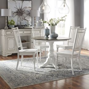 Liberty Furniture 244-CD-O5DLS Magnolia Manor - 5 Piece Drop Leaf Set (Spindle Back Chairs) - White