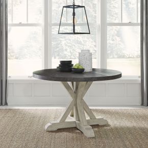 Liberty Furniture 619-DR-PED Willowrun - Pedestal Table Set - Rustic White