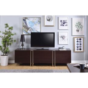 ACME 91795 Cattoes - TV Stand - Dark Walnut & Nickel