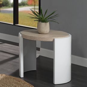 ACME LV02415 Zoma - End Table - Oak & White High