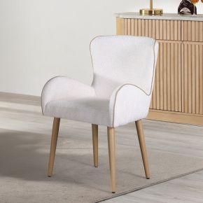 ACME DN02876 Adalynn - Side Chair (Set of 2) - Beige Boucle & Oak