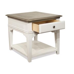 Riverside Furniture 59508 Myra - Leg Side Table - Natural / Paperwhite