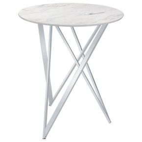 CoasterEveryday 183526 Bexter - Round Faux Marble Bistro Bar Table - Chrome