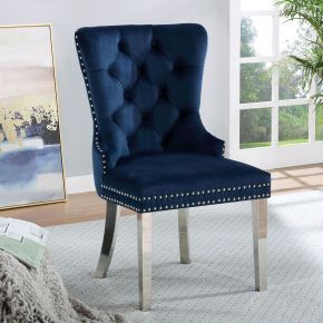 Furniture of America CM-AC261NV-2PK Jewett - Chair (Set of 2) - Blue