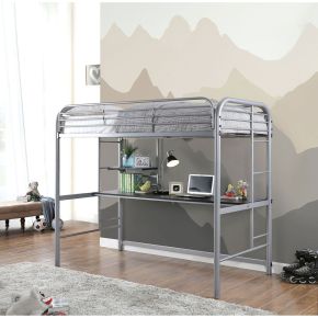 Furniture of America CM-BK938SV Opal - Twin Loft Bed - Silver