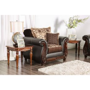 Furniture of America SM6106N-CH Franklin - Chair - Dark Brown / Tan