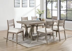 CoasterEveryday 107441-S7 Cornelia - 7 Piece Rectangular Dining Table Set - Coastal Gray