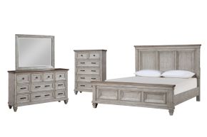 New Classic 00-2114-24C Mariana - 6/0 California King 4 Piece Bedroom Set (Bed, Dresser, Mirror, Chest) - Beige / Gray