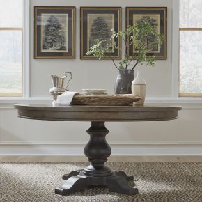 Liberty Furniture 615-P6060-B Americana Farmhouse - Single Pedestal Table Base - Black