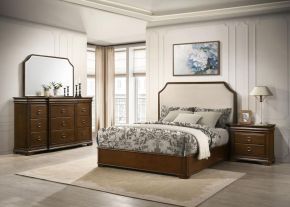 Coaster Fine Furniture 205301KE-S4 Garland - 4 Piece Eastern King Bedroom Set - Brown Cherry