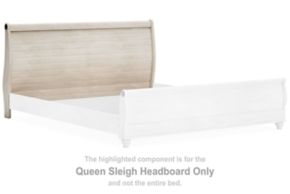 Signature Design by Ashley® B267-77 Willowton - Queen Sleigh Headboard with Faux Plank Design - Whitewash