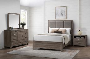 New Classic 00-B3412-34N New Classic 00-B3412-34N Harrisburg - 5/0 Queen 4 Piece Bedroom Set (Bed, Dresser, Mirror, Nightstand) - Walnut