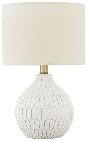 Ashley Furniture L180094 Wardmont - Ceramic Table Lamp - White