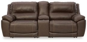 Signature Design by Ashley® U71604S4 Dunleith - 3-Piece Power Reclining Loveseat With Console - Chocolate