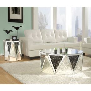 ACME 82775 Noor - Coffee Table - Mirrored & Faux Gemstones