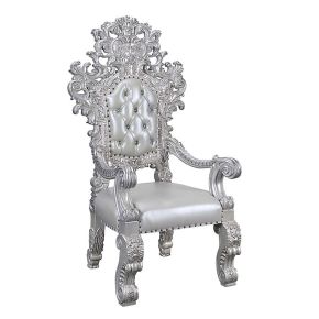 ACME DN00691 Valkyrie - Arm Chair (Set of 2) - Synthetic Leather & Antique Platinum
