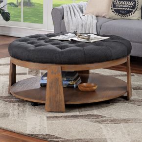 Furniture of America CM4411DG-C Guis - Round Coffee Table - Dark Gray