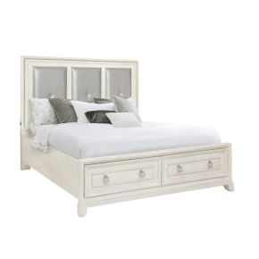 Samuel Lawrence Furniture S884-BR-K4 Orleans - King Upholstered Storage Bed With LED Lights - White