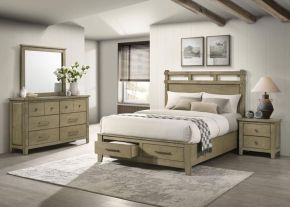 Coaster Fine Furniture 207530KE-S4 Hazlewood - 4 Piece Eastern King Storage Bedroom Set - Vineyard Oak