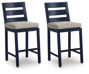 Ashley Furniture PCP587-124 East Beach - Barstool (Set of 2) - Blue