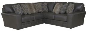 Jackson 4378/42/62-28 Denali - 2 Piece Italian Leather Match Sectional With 8 Included Accent Pillows - Steel