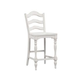 Liberty Furniture 244-B200024 Magnolia Manor - Ladder Back Counter Chair - Antique White