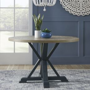 Liberty Furniture 519NY-T4848 Lakeshore - Single Pedestal Table - Navy
