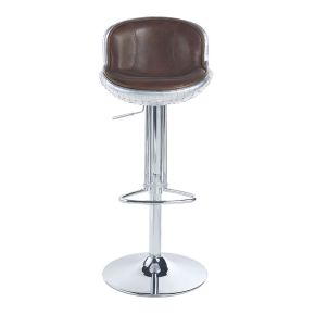 ACME 96556 Brancaster - Adjustable Stool With Swivel - Vintage Brown Top Grain Leather & Aluminum