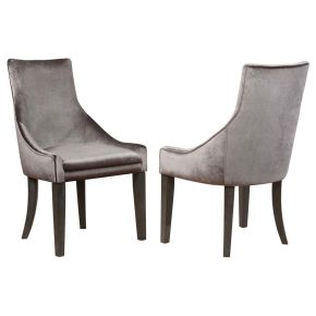 CoasterElevations 121714 Phelps - Velvet Upholstered Dining Side Chair (Set of 2) - Gray