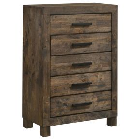 CoasterEveryday 222635 Woodmont - 5-Drawer Bedroom Chest - Rustic Golden Brown
