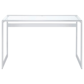 CoasterEssence 800746 Hartford - Glass Top Writing Desk - Chrome