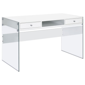 CoasterEveryday 800829 Dobrev - 2-Drawer Writing Desk - White High Gloss
