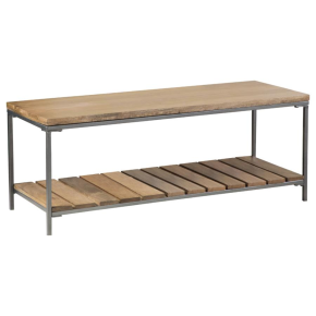 CoasterEveryday 914127 Gerbera - Wood Accent Bench With Shelf - Natural And Gunmetal